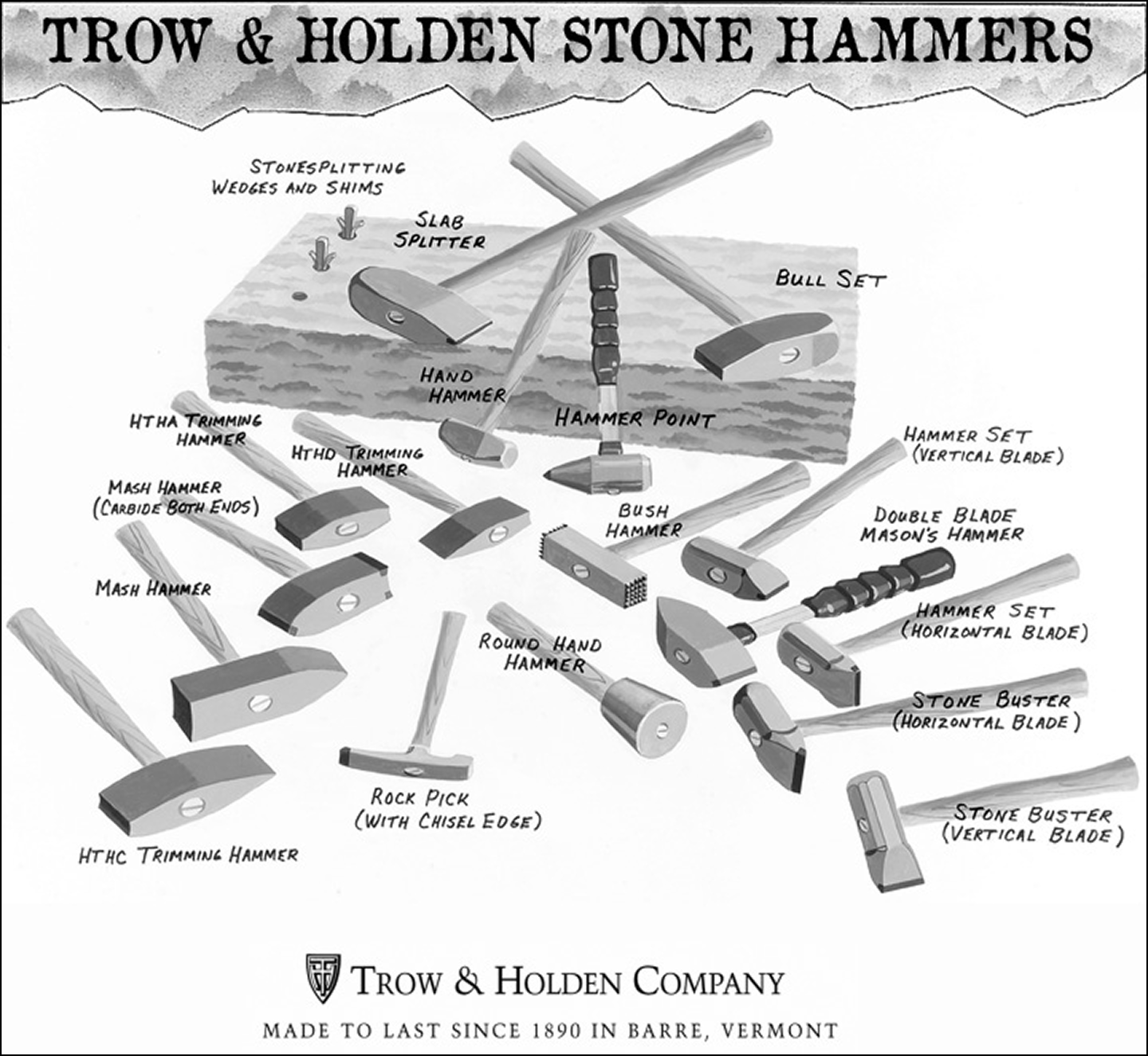 Various stone hammers and tools