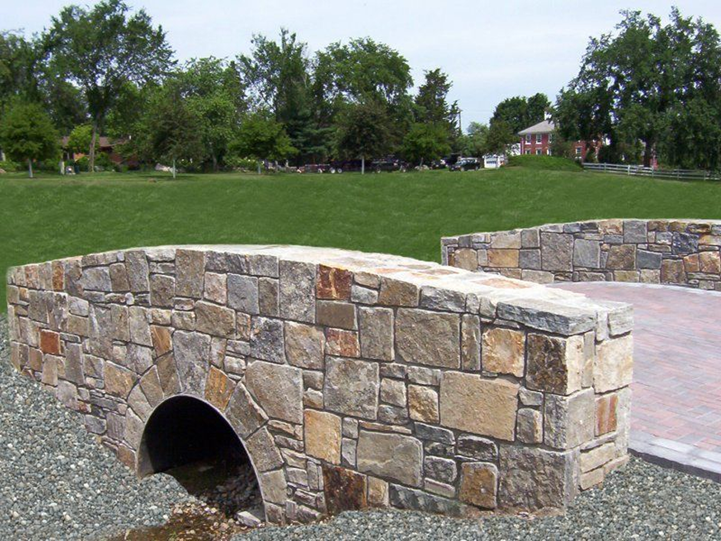 Stone bridge over small creek