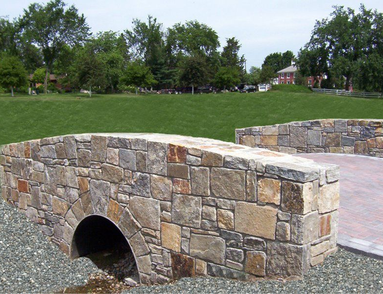 Stone bridge over small stream