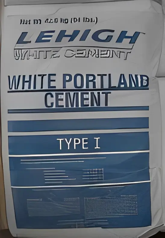 Cement bag with blue lettering