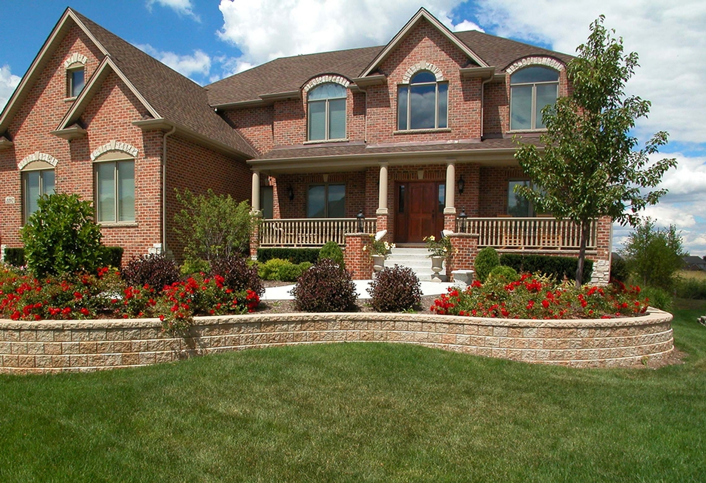 Two-story brick house exterior