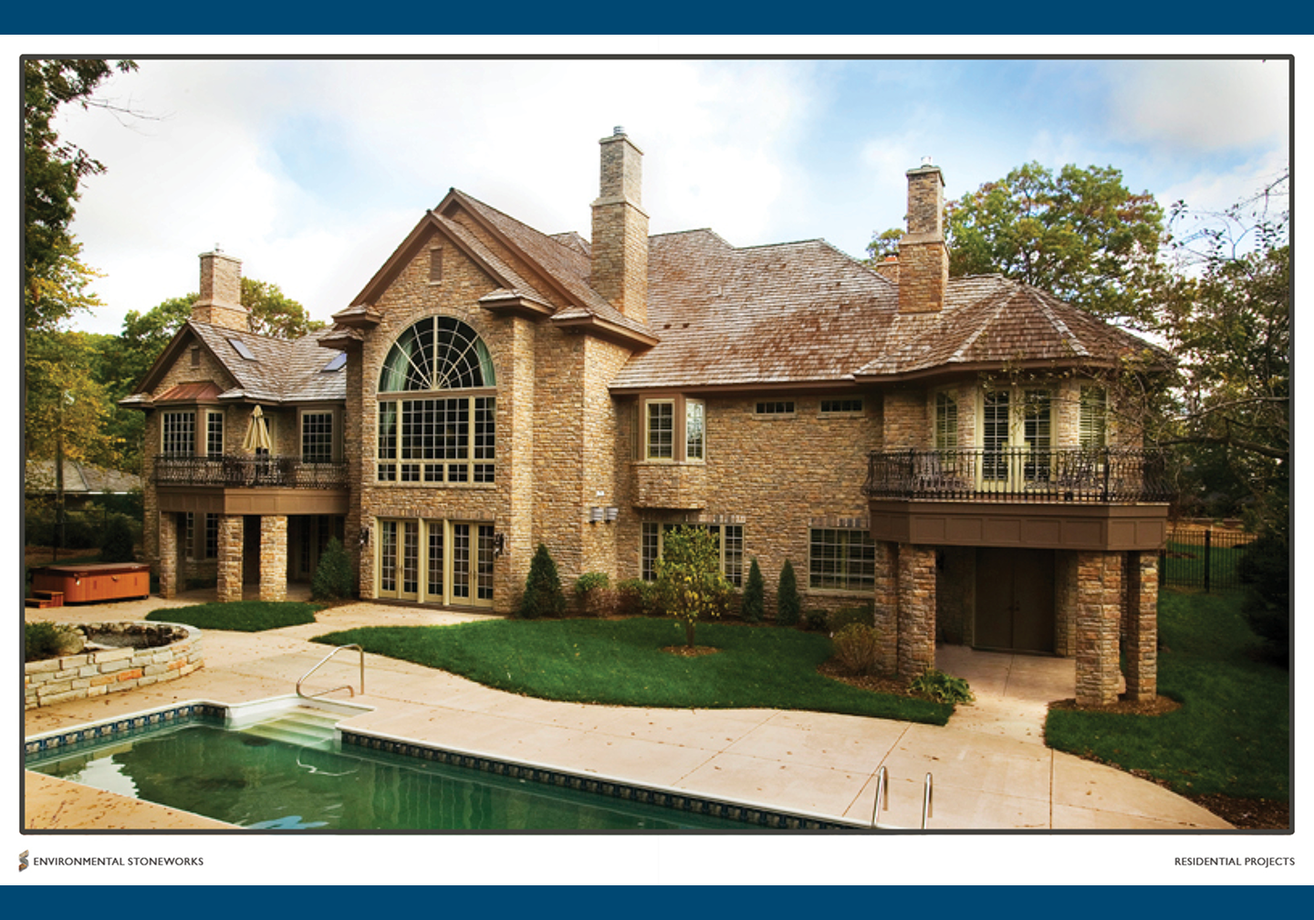 Luxury home with arched windows