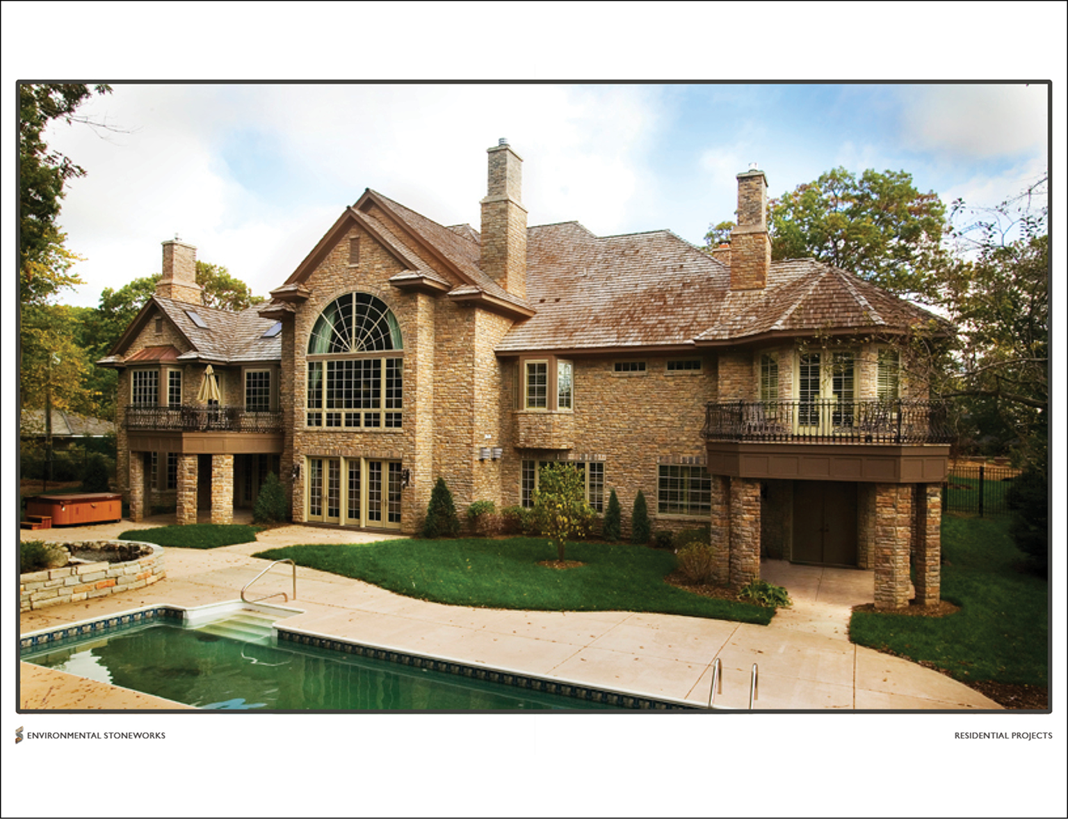 Spacious estate featuring lush greenery and pool