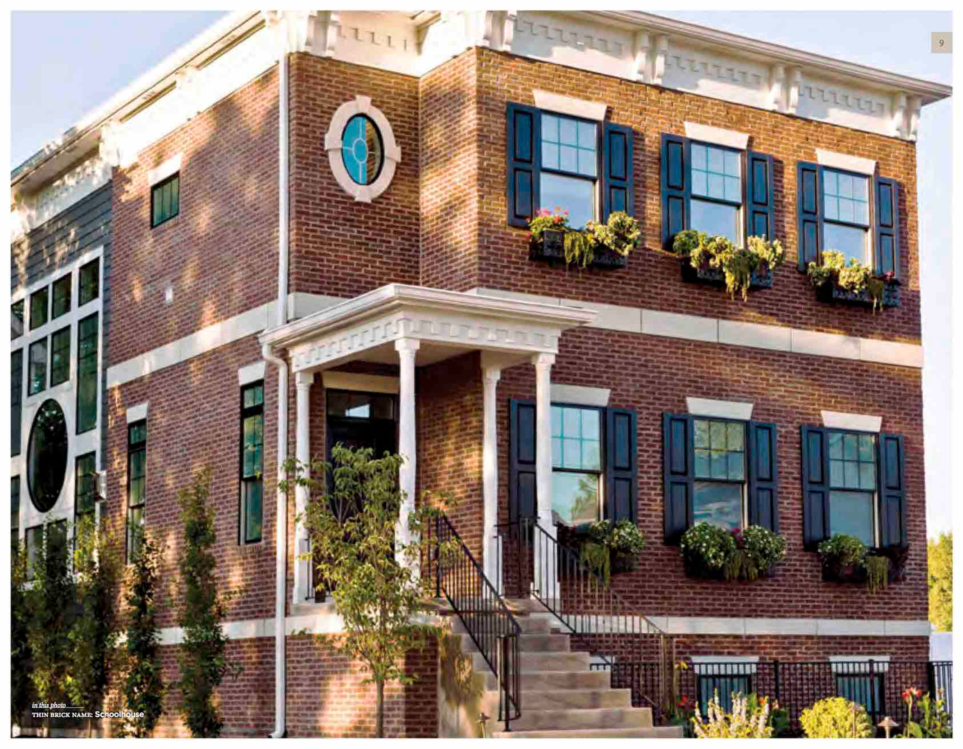 Traditional architecture with white columns and steps