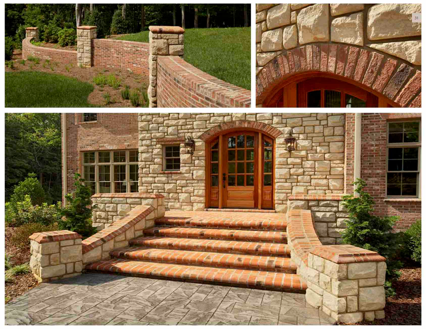 Classic brick wall and arched entryway
