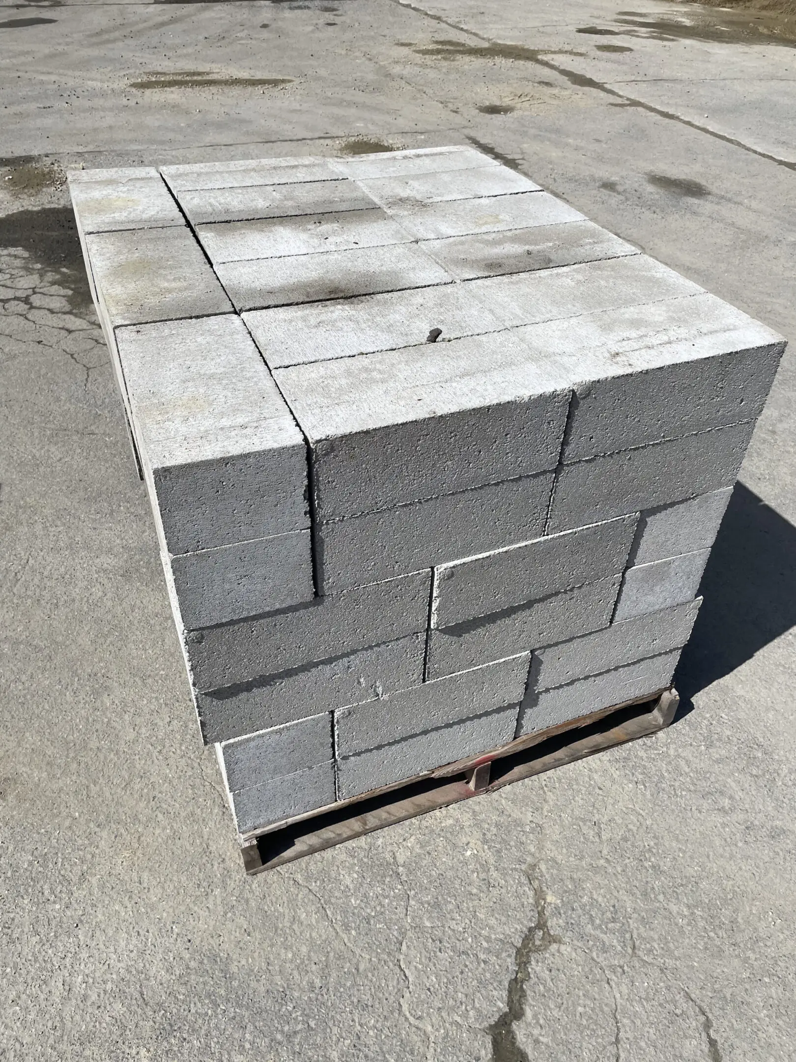Concrete blocks stacked on a pallet