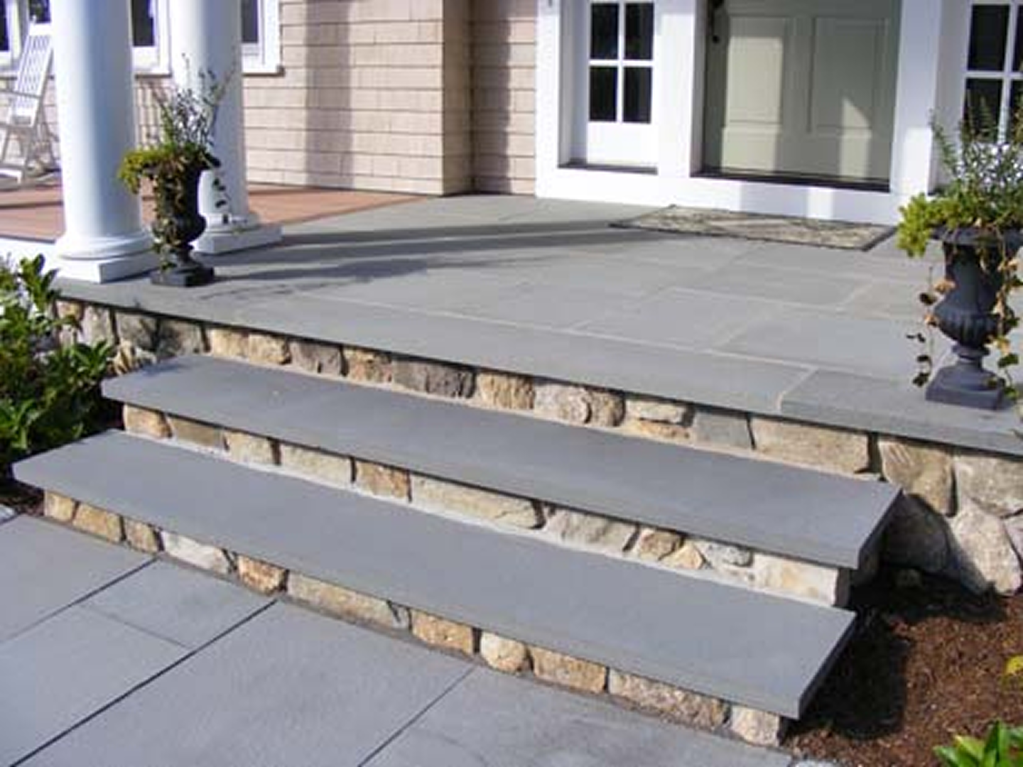 Elegant entrance with stone steps