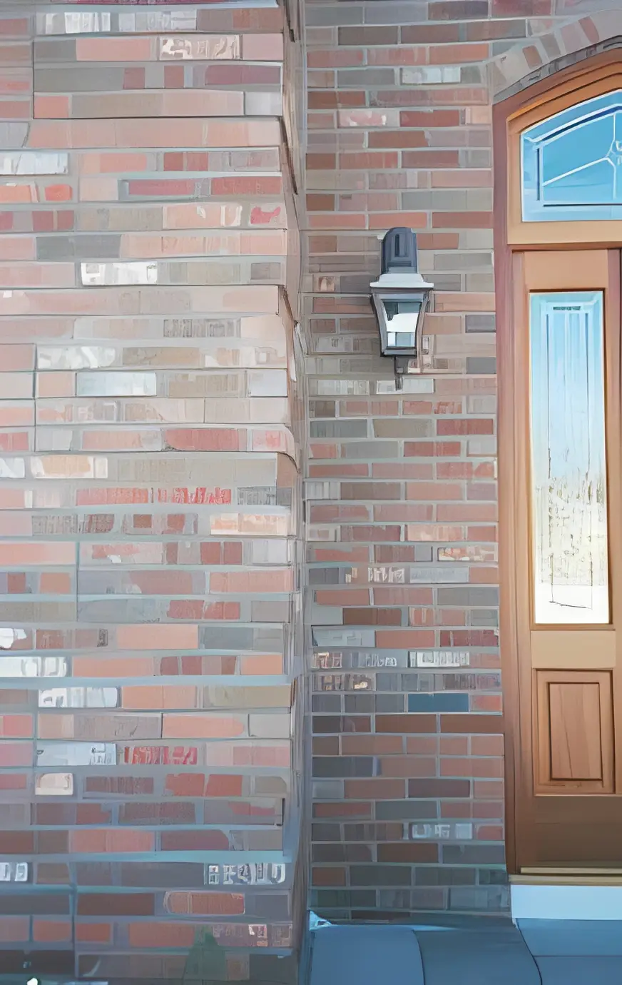 Wooden door with glass panel