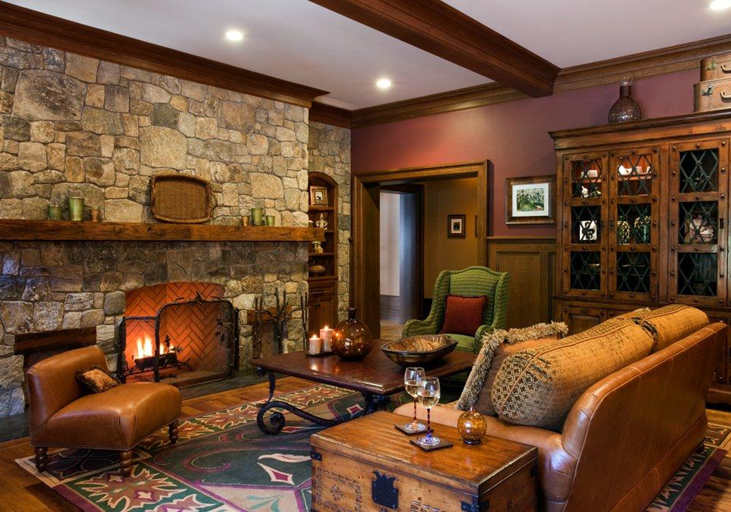 Warm-toned living room interior design