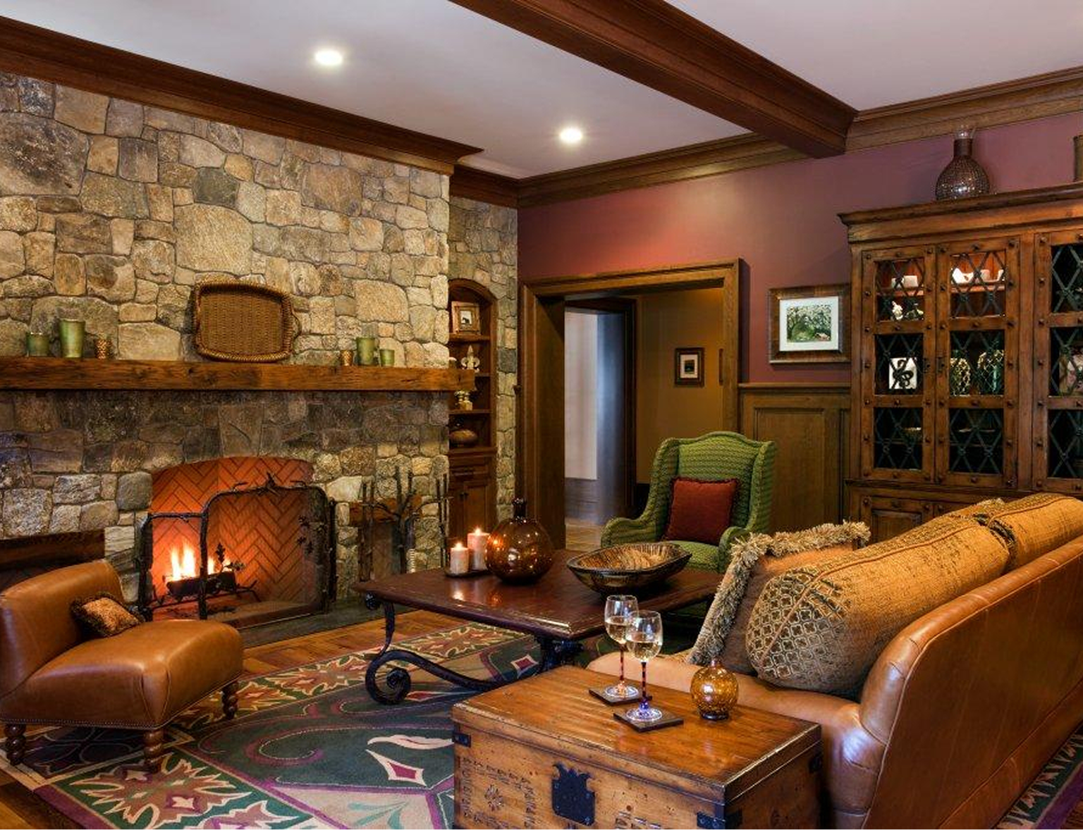 Rustic decor in elegant living space