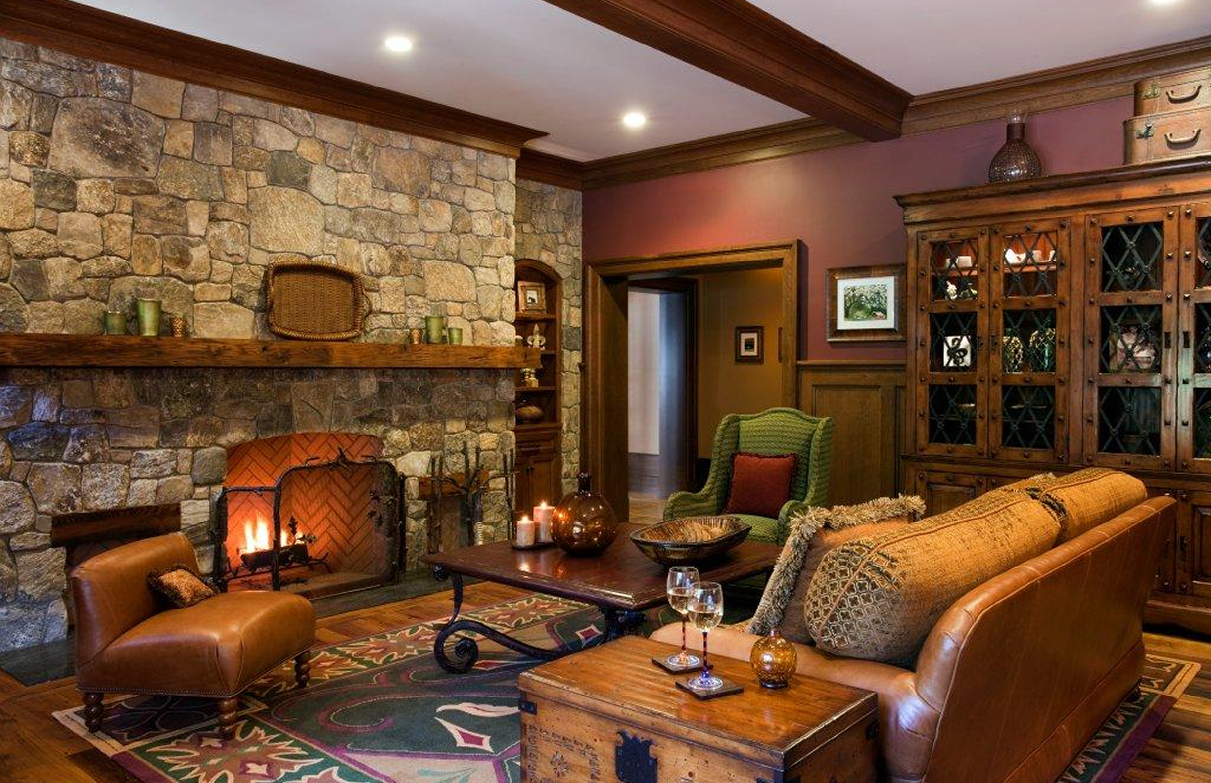 Warm, inviting room with elegant furnishings