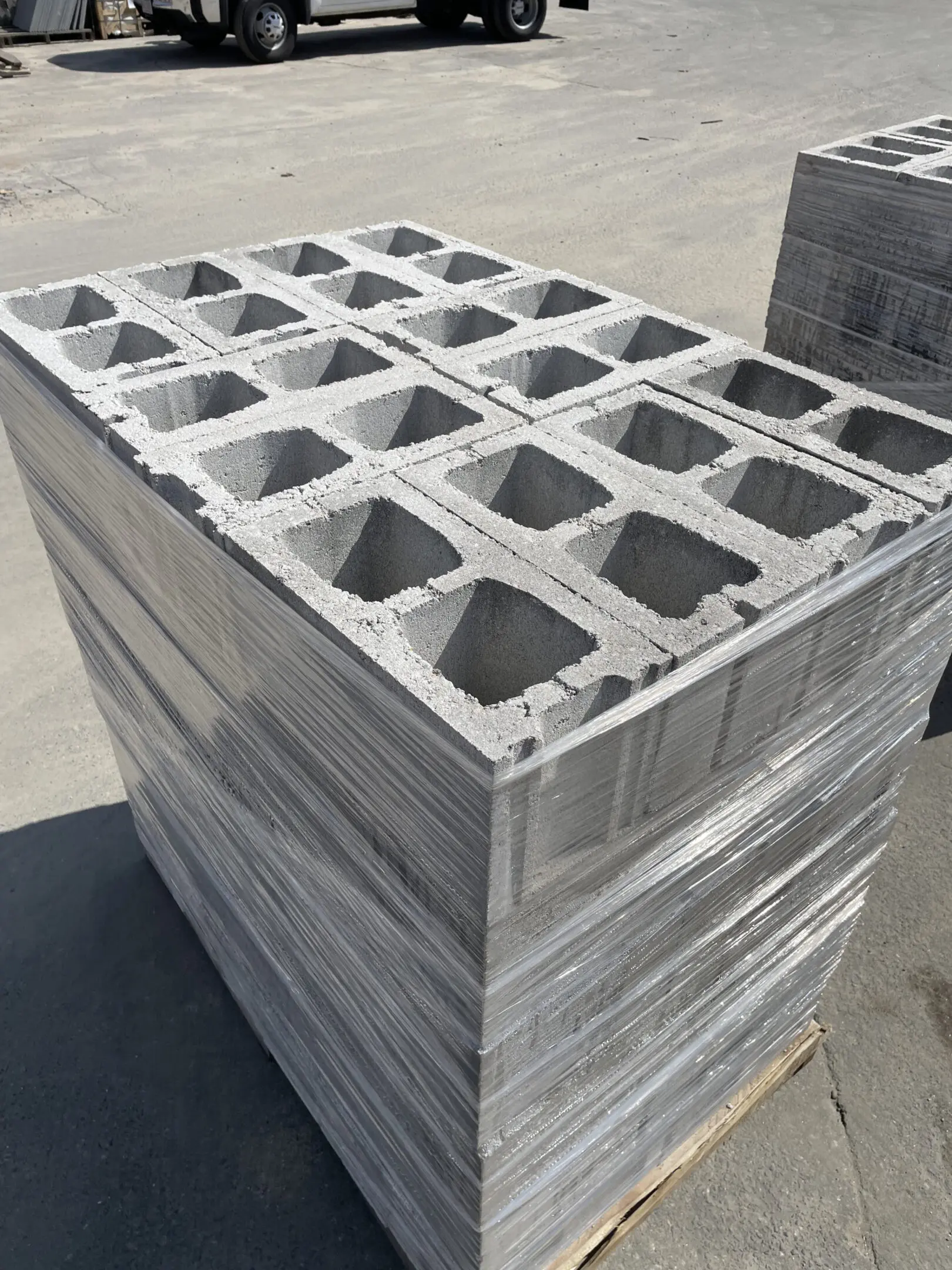 Stack of cinder blocks on pallet