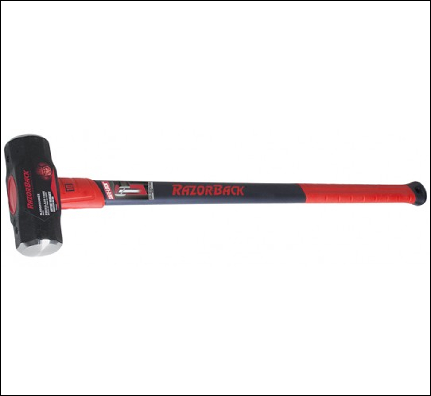 RazorBack sledgehammer with sturdy grip.