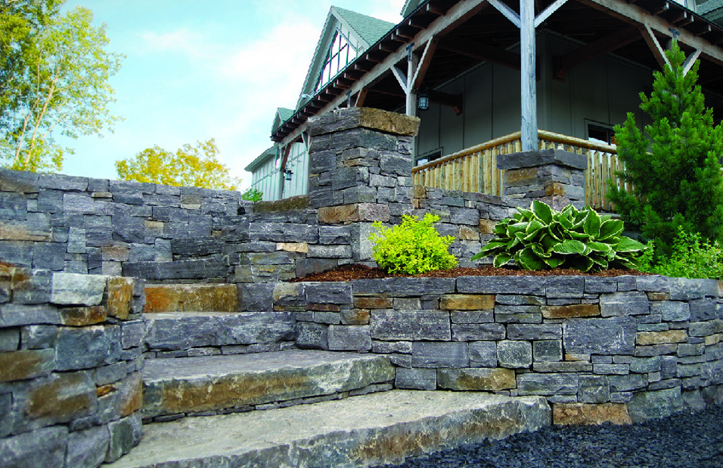 Stone steps leading to a house