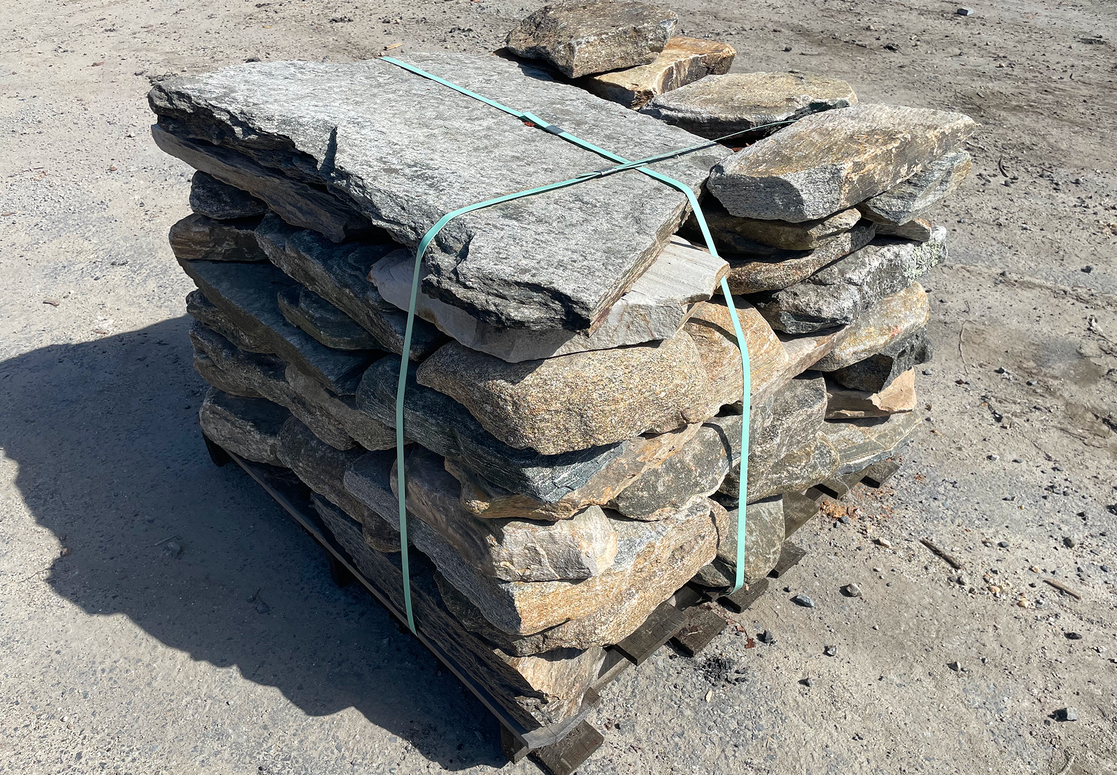 Outdoor stone slabs ready for delivery.
