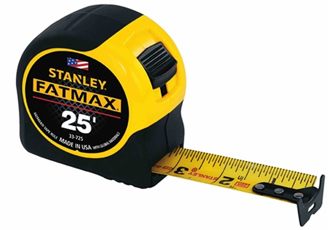 Measuring tape with yellow blade extended