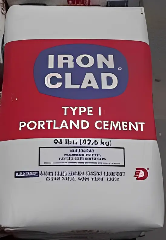Bag of Iron Clad Portland cement