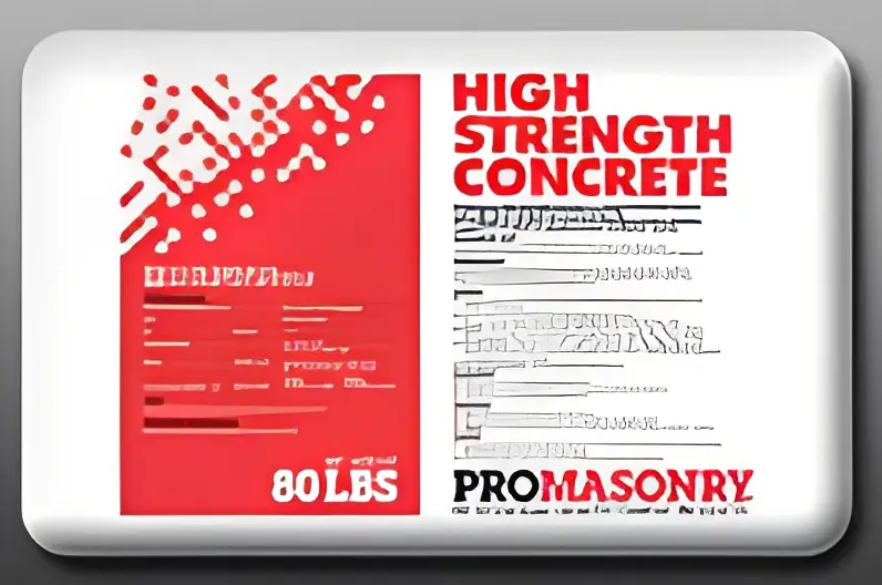 Red and white concrete bag