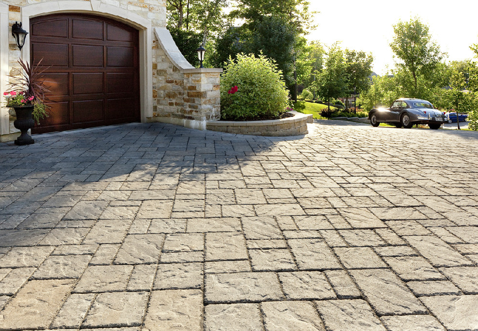 Elegant driveway and garden