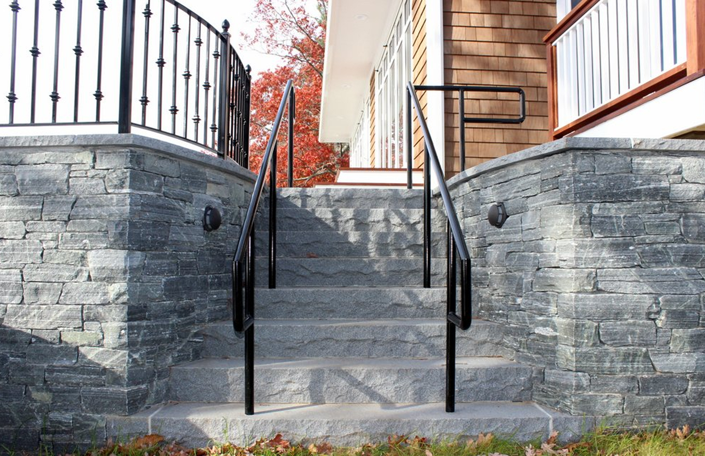 Stone stairs leading to porch