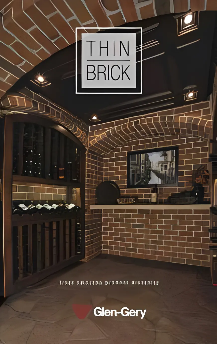 Thin brick wine cellar design