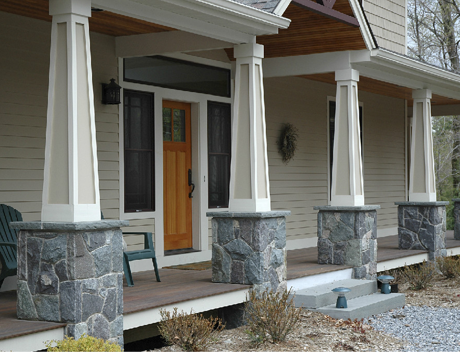 Modern porch design with chairs