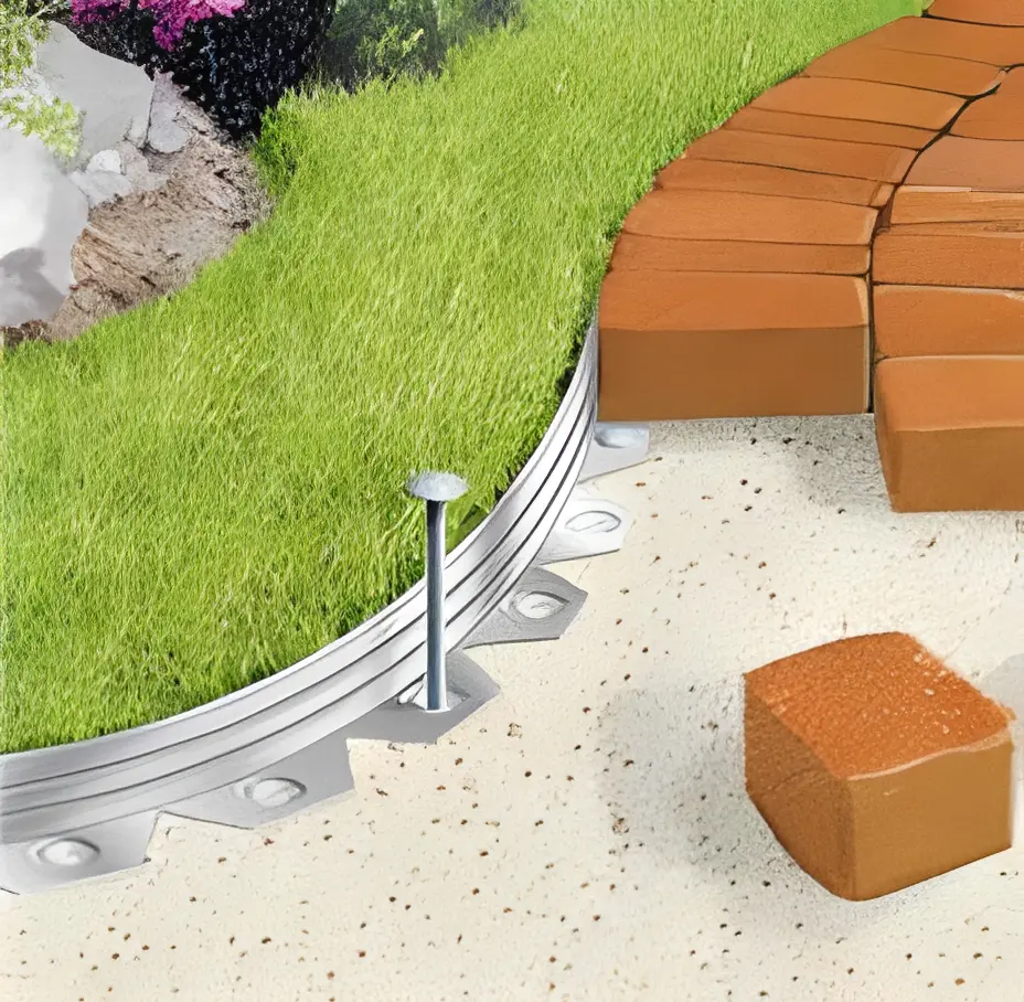 Decorative garden border installation