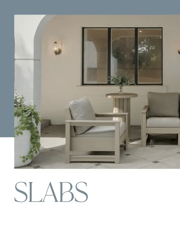 Modern outdoor patio with cushioned armchairs