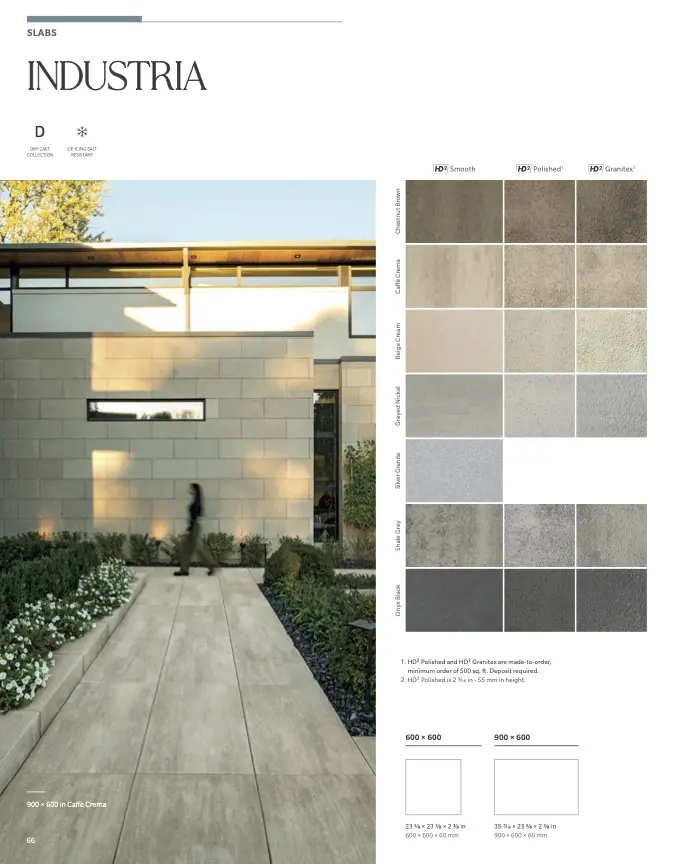 Modern exterior with large paving stone slabs