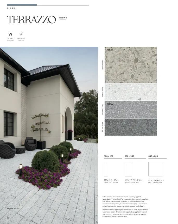 House exterior patio with terrazzo slabs