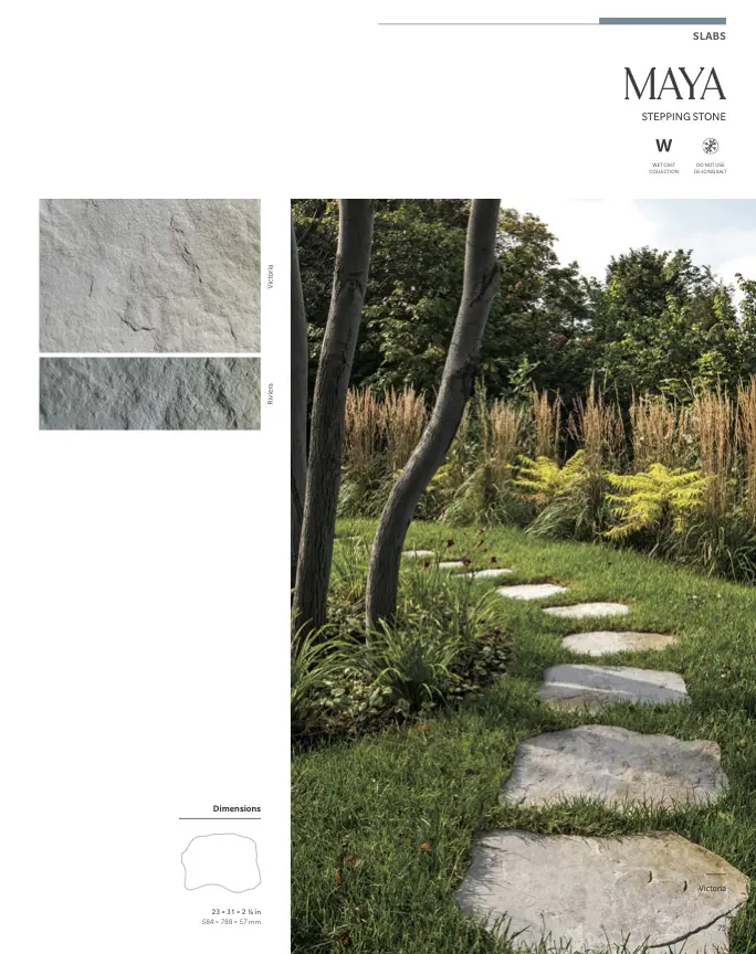 Stone stepping path winding through lush garden