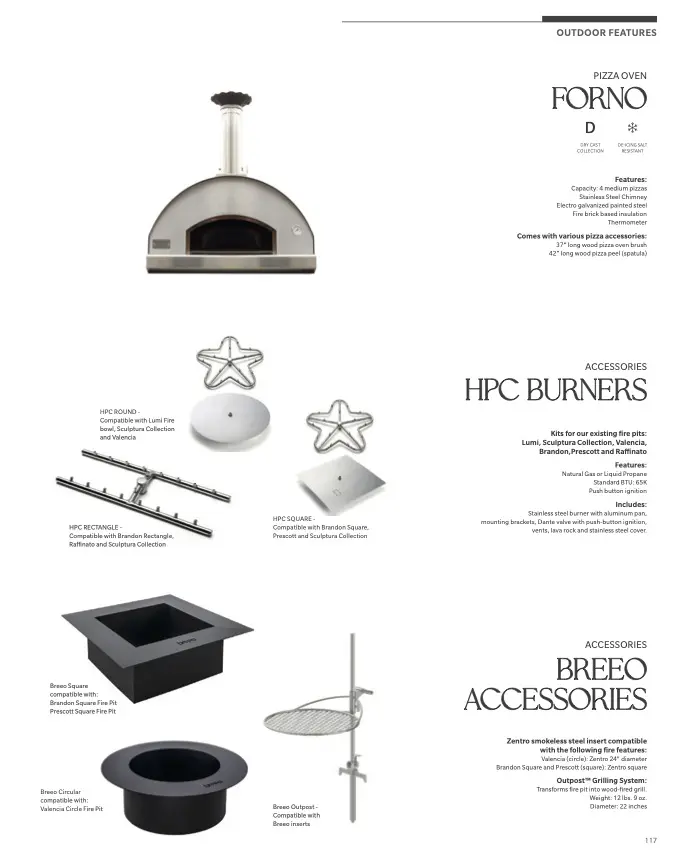 Outdoor pizza oven and grilling accessories catalog page