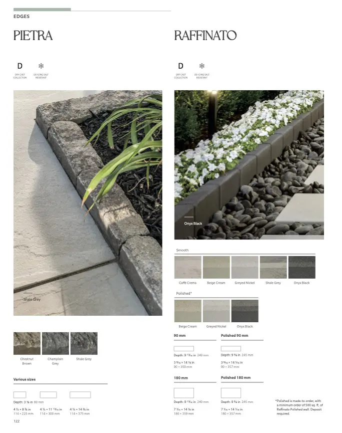 Garden stone edging and planter product page