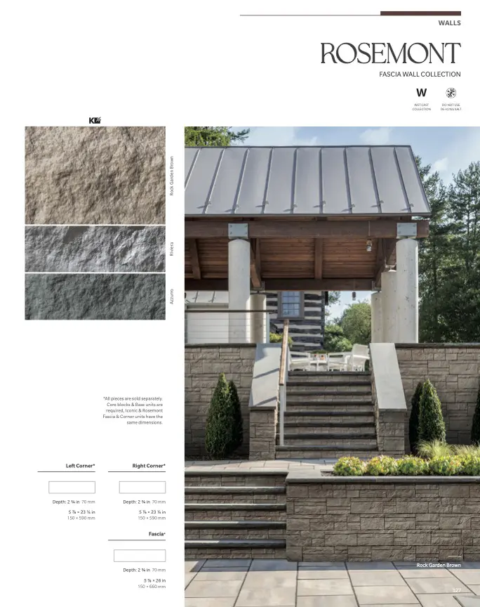 Stone retaining wall and steps at entry