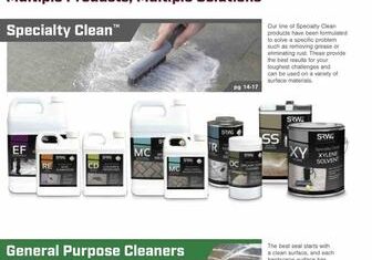 Diverse cleaning solutions in bottles and cans