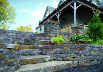 Stone steps leading to house